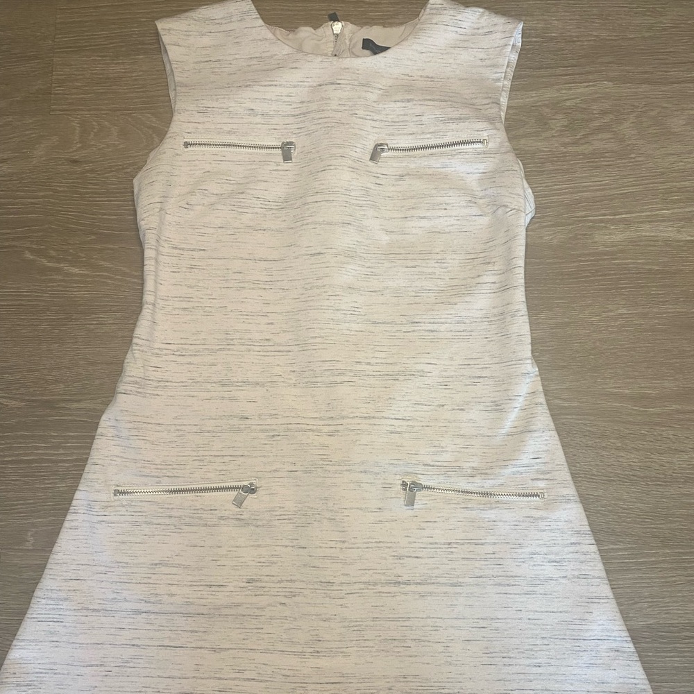 White & Gray dress with zipper design
